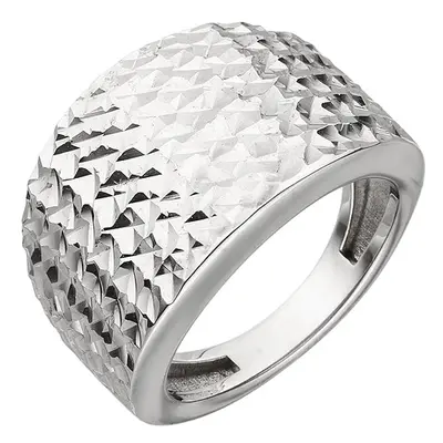 SIGO Damen Ring breit 925 Sterling Silber mit Struktur Silberring