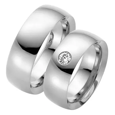 LOVE by Goettgen Trauringe Paar, Weiss 500 Palladium, Eheringe, bei Damenring inkl. 1 Brillant