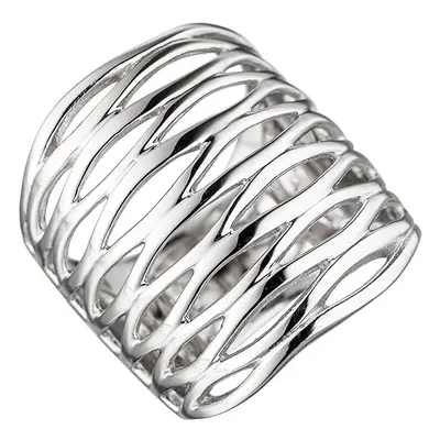 SIGO Damen Ring breit 925 Sterling Silber rhodiniert Silberring