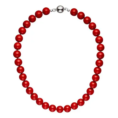 SIGO Halskette Kette Muschelkern Perlen rot 45 cm Perlenkette