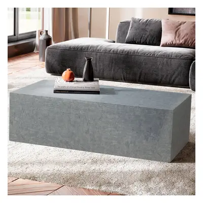 FineBuy Couchtisch MONOBLOC in Beton-Optik Grau, Design Wohnzimmertisch Cube Eckig, Lounge Sofat