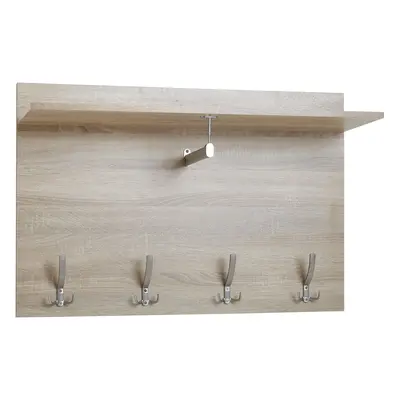 FineBuy Wandgarderobe Sonoma Eiche 90x60x29,5 cm Design Flurgarderobe Holz, Hakenleiste Wandpane