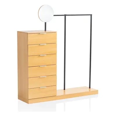 FineBuy Garderobe Eiche-Dekor 145x165x40 cm Flurgarderobe Modern, Kompaktgarderobe für Schuhe, J