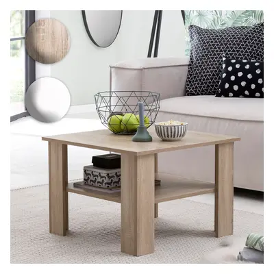 FineBuy Couchtisch SV51868 Holz 60 x 42 x 60 cm Design Holztisch mit Ablage, Wohnzimmertisch Cof
