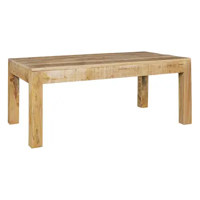 FineBuy Couchtisch 110 x 60 x 47 cm Rechteckig Mangoholz Natur Hell-Braun, Massivholz Stubentisc