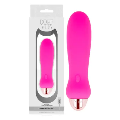 DOLCE VITA - AUFLADBARER VIBRATOR FÜNF ROSA 7 GESCHWINDIGKEITEN