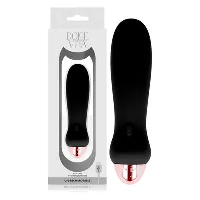 DOLCE VITA - AUFLADBARER VIBRATOR FÜNF SCHWARZ 7 GESCHWINDIGKEITEN