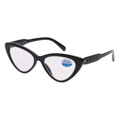 Vitallite Damen MOD. 526 Lesebrillen Acetat Schwarz Cat Eye