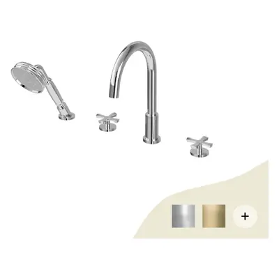 Wannenrandarmaturen Retro/Vintage Serie Riviera Chrom/Gold von Burlington Bathrooms