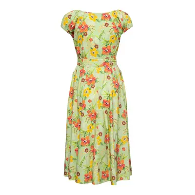 Swing-Kleid mit Hibiskus-Muster Mint