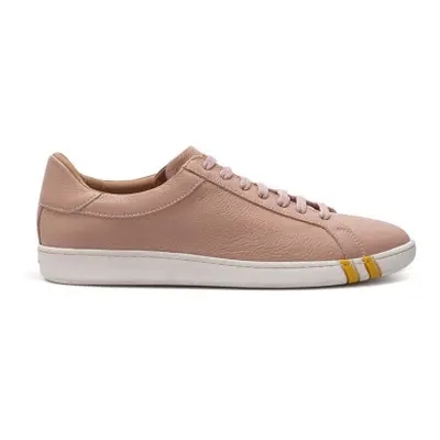 Elegant Pink Cotton Leather Sneakers