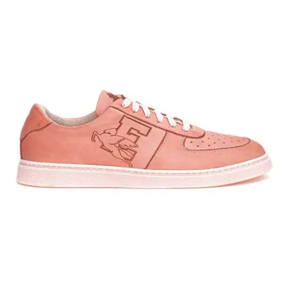 Elegant Pink Leather Sneakers for the Modern Man