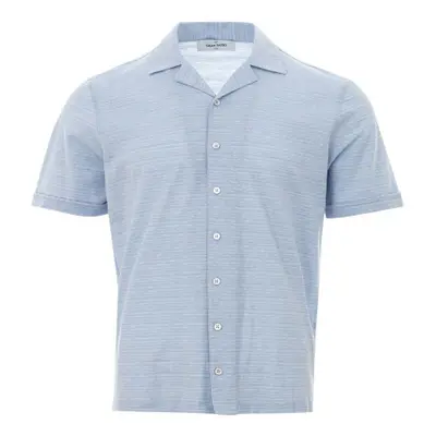 Elegant Light Blue Linen-Cotton Men's Shirt