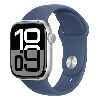 Apple Watch S10 Aluminium Cellular 46mm Silber (Sportarmband denim) S/M