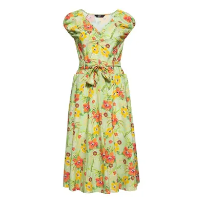 Swing-Kleid mit Hibiskus-Muster Mint