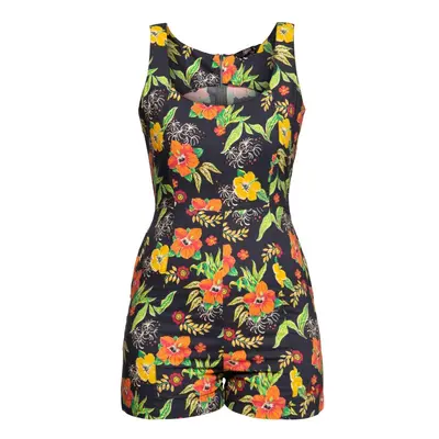 Playsuit Hibiskus Schwarz