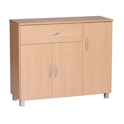 Sideboard SETE Buche mit 1 Schublade & 3 Türen 90 x 75 x 30 cm