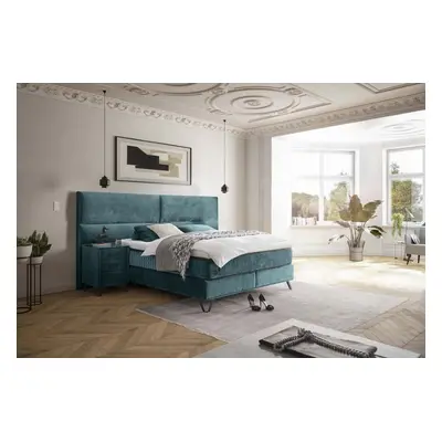 ED Exciting Design Boxspringbett Trapani H3/H4 mit Duo-Wendematratze, XXL Kopfteil und Massivfüß