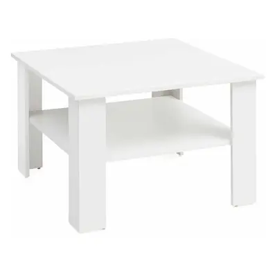 Couchtisch WL5.834 Weiß 60x42x60 cm Design Holztisch mit Ablage