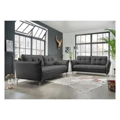 Sofa Set 3er + 2,5er Nanini von Benformato mit verstellbaren Armlehnen Mango Mikrofaser