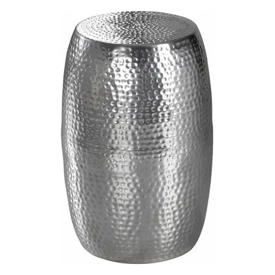 Beistelltisch 30x49,5x30cm Aluminium Silber Dekotisch orientalisch rund