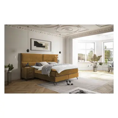 ED Exciting Design Boxspringbett Trapani H3/H4 mit Duo-Wendematratze, XXL Kopfteil und Massivfüß