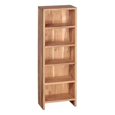 CD Regal MUMBAI Massivholz Akazie Standregal 90 cm hoch CD-Aufbewahrung 5 Fächer Bücherregal nat