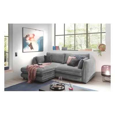 Luxus-Schlafsofa &#039;Stanley&#039; mit Bettkasten in Silver von ED Exciting Design – Vivaldi L