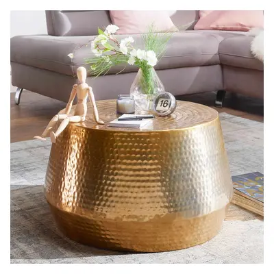 Couchtisch 60x36x60 cm Aluminium Beistelltisch Gold Orientalisch Rund