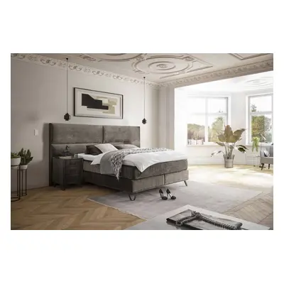 ED Exciting Design Boxspringbett Trapani H3/H4 mit Duo-Wendematratze, XXL Kopfteil und Massivfüß