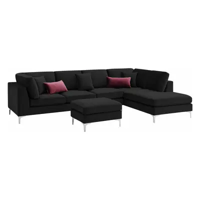 Sofa Manhattan 525-R Schwarz / Bordeaux