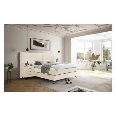 ED Exciting Design Boxspringbett Trapani H3/H4 mit Duo-Wendematratze, XXL Kopfteil und Massivfüß