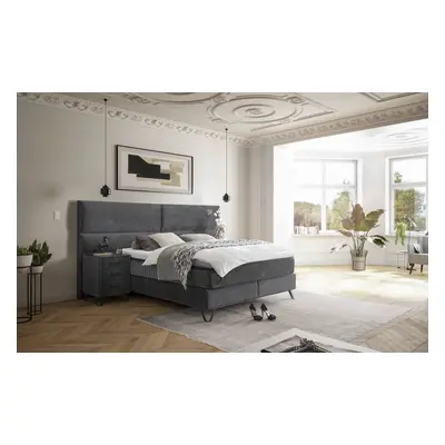 ED Exciting Design Boxspringbett Trapani H3/H4 mit Duo-Wendematratze, XXL Kopfteil und Massivfüß