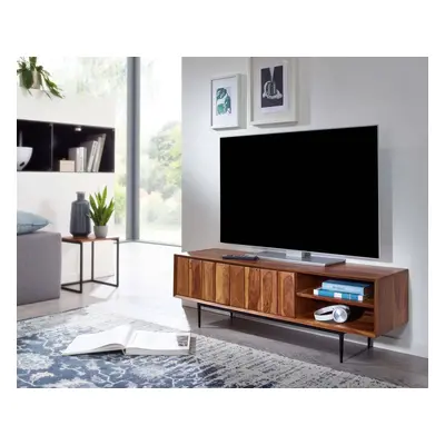 Lowboard Sheesham Massivholz 123x42x35 cm TV-Kommode mit zwei Türen