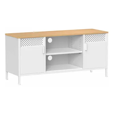 TV-Schrank 120 cm lang mit Türen und 3 verstellbaren Ablagen