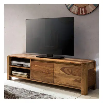 Lowboard BOHA Massivholz Sheesham Kommode 140 cm TV-Board Ablage-Fächer Landhaus-Stil Unterschra