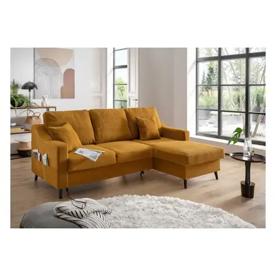 Sofa Valentina von Benformato: Elegantes Breitcord-Sofa mit Schlaffunktion, Bettkasten und Flexi