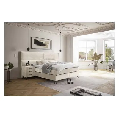 ED Exciting Design Boxspringbett Trapani H3/H4 mit Duo-Wendematratze, XXL Kopfteil und Massivfüß