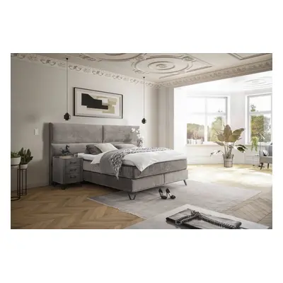 ED Exciting Design Boxspringbett Trapani H3/H4 mit Duo-Wendematratze, XXL Kopfteil und Massivfüß