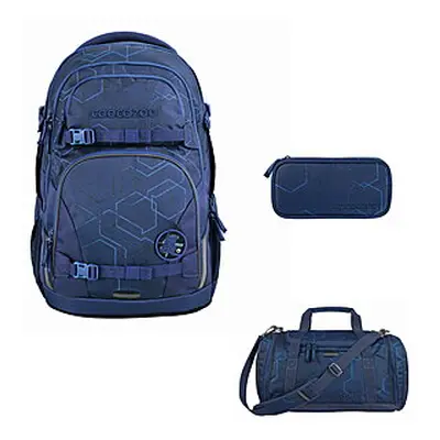 Coocazoo PORTER Blue Motion Schulrucksack Set 3tlg