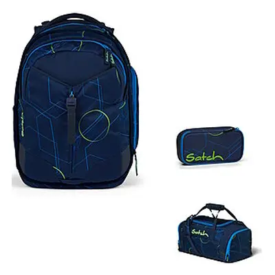 Satch Match Blue Tech 3 tlg Schulrucksack-Set. Schulrucksack-Set