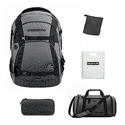 Coocazoo MATE Black Carbon Schulrucksack Set 5tlg