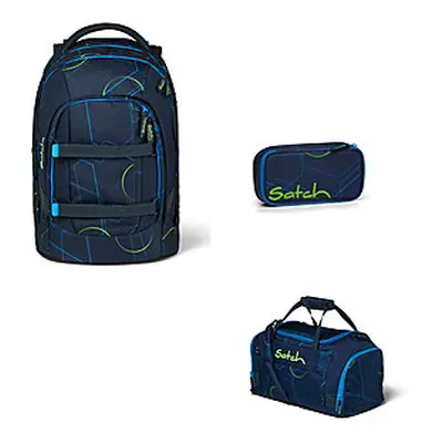 Satch Pack Blue Tech 3tlg Schulrucksack-Set