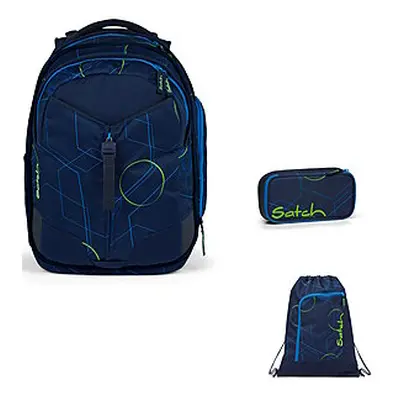 Satch Match Blue Tech 3 tlg Schulrucksack-Set. Schulrucksack-Set