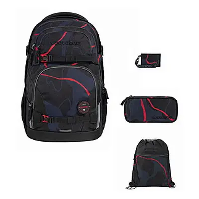 Coocazoo Porter Lava Lines 4tlg Schulrucksack Set