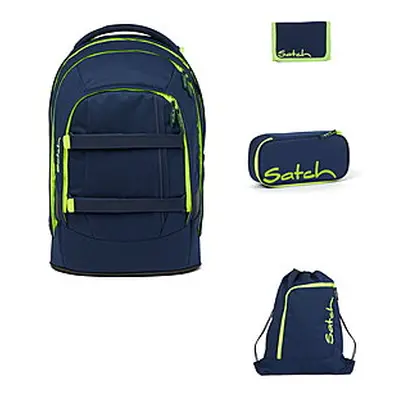 Satch Pack Toxic Yellow 4tlg Schulrucksack-Set