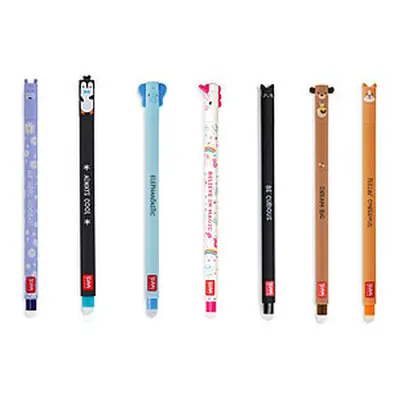 Legami radierbare Stifte Set mit 7 Gel Pen inklusive Pinguin
