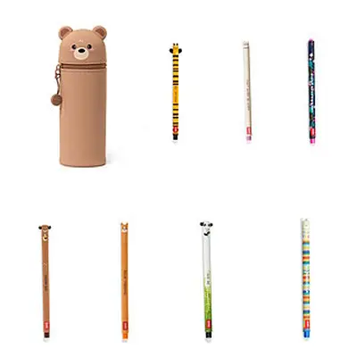 Legami 2-in-1 Federmäppchen Teddy Bear Silikon + löschbare Stifte inkl. Flora