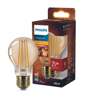 Philips Vintage LED Filament Lampe ersetzt 25W E27 Birne - A60 3,1W 250lm 1800K Einerpack