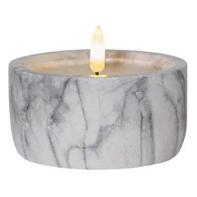 LED Kerze Flamme Marble in Grau 75x100mm